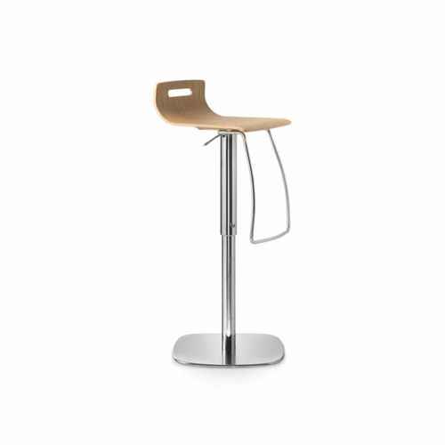 Tabouret de bar contemporain - STILO  - PF Stile Srl - en bois / avec piètement en acier / piètement central