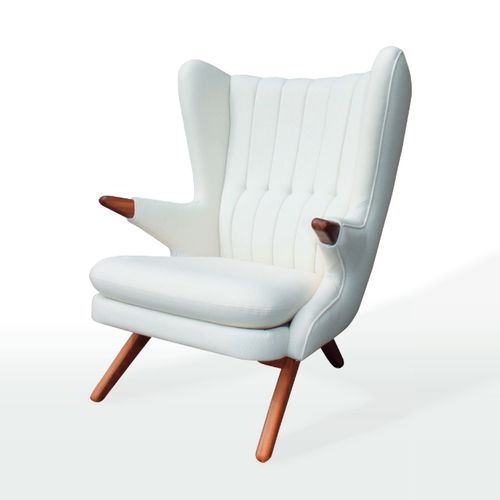 Fauteuil contemporain - BAMSE - Skipper Furniture AB - en tissu / en chêne / en teck