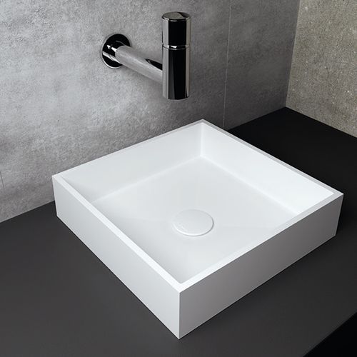 Vasque à poser - NICEA / RODAS - mcbath - Moldcom Composites - en Solid Surface / rectangulaire / contemporaine