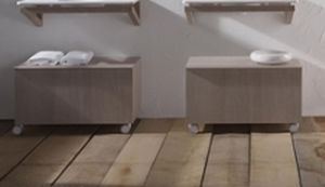 Meuble de salle de bain contemporain - BALTIC - mcbath - Moldcom Composites - en chêne / à roulettes