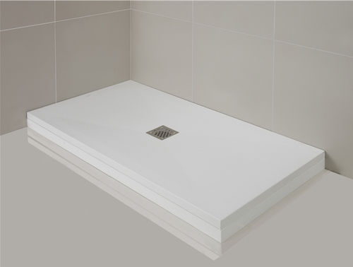 Receveur de douche rectangulaire - ELEVATION PLINTH - mcbath - Moldcom Composites - surélevé / en pierre