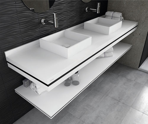 Plan vasque double - IW - mcbath - Moldcom Composites - en Solid Surface