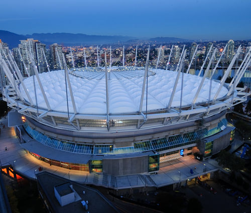 Membrane architecturale en PTFE - BC PLACE STADIUM - FabriTec Structures - pour structure tendue / pour espace public / pour toit