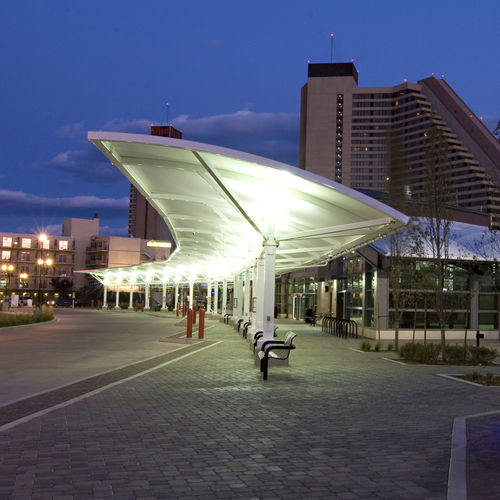 Membrane architecturale en PTFE - RTC CENTENNIAL PLAZA TRANSIT CENTER - FabriTec Structures - pour structure tendue / pour espace public / pour toit