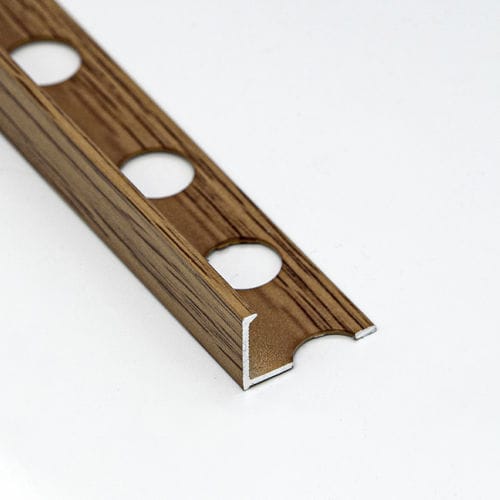 Profilé de finition en aluminium - WOOD L12 - ALUMACER® - pour angle extérieur / en L / marron
