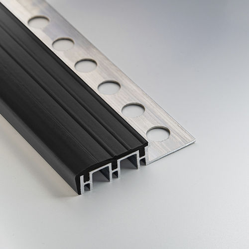 Profilé de finition en aluminium - 12X40 - ALUMACER® - en caoutchouc / pour marche / argenté