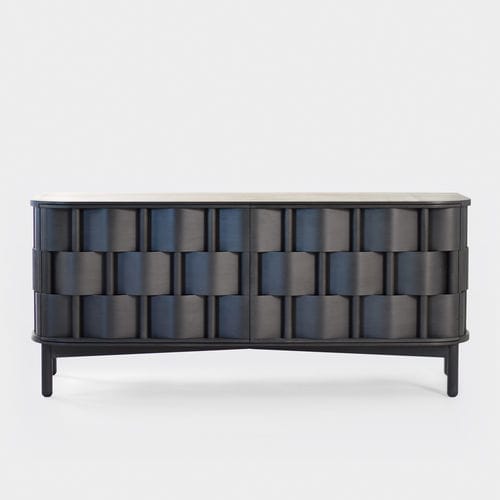 Buffet contemporain - W133-B - Ringvide - en chêne / en bouleau / noir