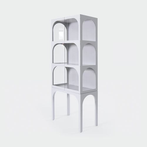 Vitrine contemporaine - VALV - Ringvide - sur pieds hauts / en bois laqué / MDF