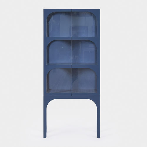 Vitrine contemporaine - VALV - Ringvide - sur pieds hauts / en MDF laqué