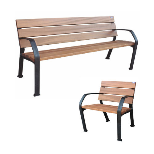 Banc public contemporain - DAWN - Ado urban - en bois / en plastique / avec dossier