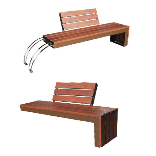 Banc public contemporain - VERSO - Ado urban - en bois / en métal / avec dossier