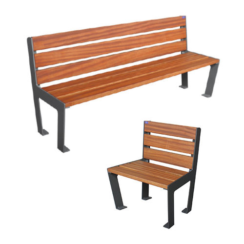Banc public design original - POESIA - Ado urban - en bois / en métal / avec dossier