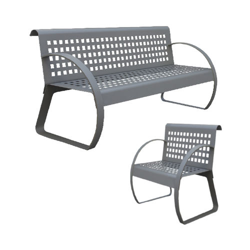 Banc public contemporain - FLEX - Ado urban - en acier galvanisé / en acier / en inox