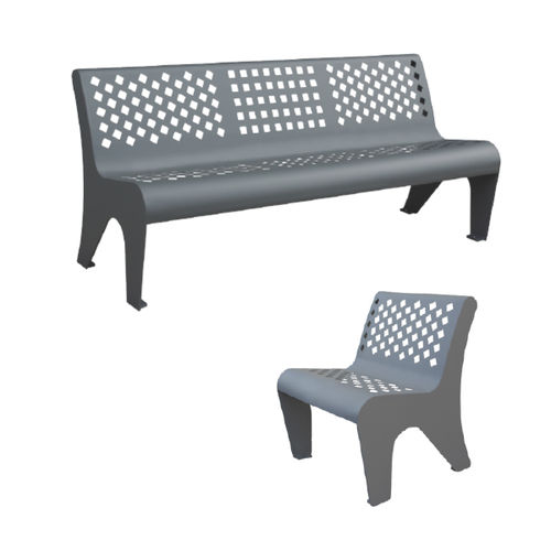 Banc public contemporain - FASO - Ado urban - en acier corten / en fer / avec dossier
