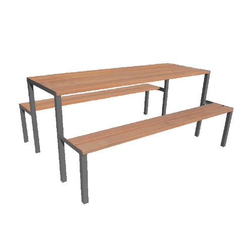 Ensemble table et bancs contemporain - GARDEN - Ado urban - en bois / en métal / pour enfant