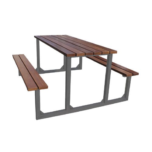 Ensemble table et bancs contemporain - PICNIC - Ado urban - en bois / en métal / pour enfant