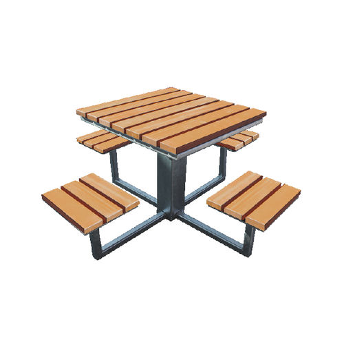 Table de pique-nique contemporaine - STRONG - Ado urban - en bois / en acier inoxydable / avec piètement en acier inoxydable
