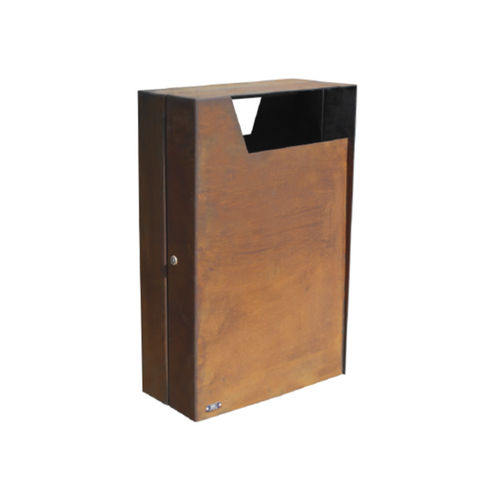 Poubelle publique - LIVRE - Ado urban - en acier COR-TEN® / en fer / avec couvercle