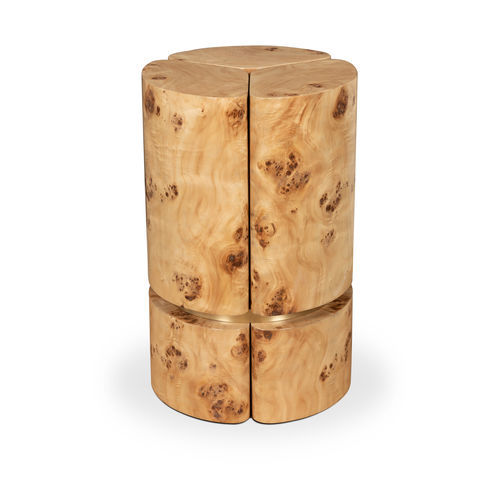 Table d'appoint contemporaine - EUPHORIA - Memoir - plaquée bois / avec piètement en plaqué bois / ronde