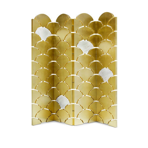Séparateur d'espace en bois doré à la feuille d'or - OSTENTATION  - Memoir - en marbre / d'intérieur / auto-portant