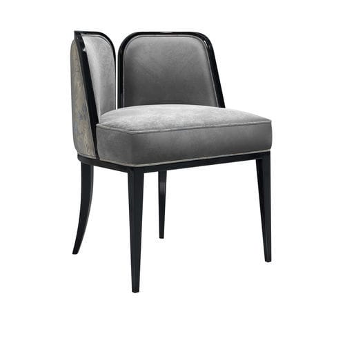 Chaise de salle à manger contemporaine - COLETTE - Memoir - d'intérieur / en tissu / avec piètement en bois laqué