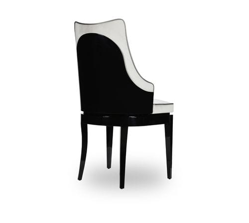 Chaise de salle à manger contemporaine - Noir  - Memoir - d'intérieur / en tissu / avec piètement en bois laqué