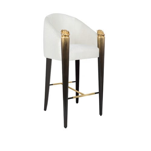 Chaise de bar contemporaine - BLOSSOM - Memoir - d'intérieur / en tissu / avec piètement en bois laqué