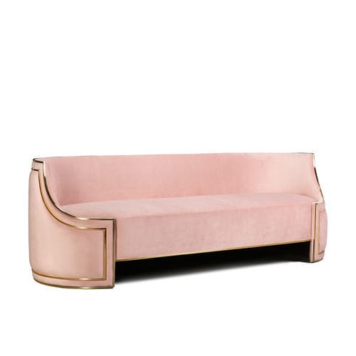 Canapé contemporain - VALENTINE - Memoir - en tissu / avec coussin amovible / rose