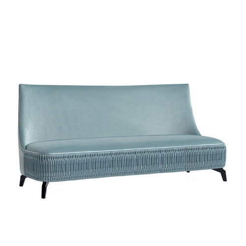 Canapé contemporain - FLAME  - Memoir - en tissu / bleu / avec piètement en bois laqué