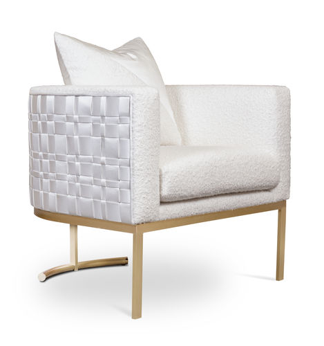 Fauteuil contemporain - GRACE II - Memoir - en tissu / avec coussin amovible / fait main