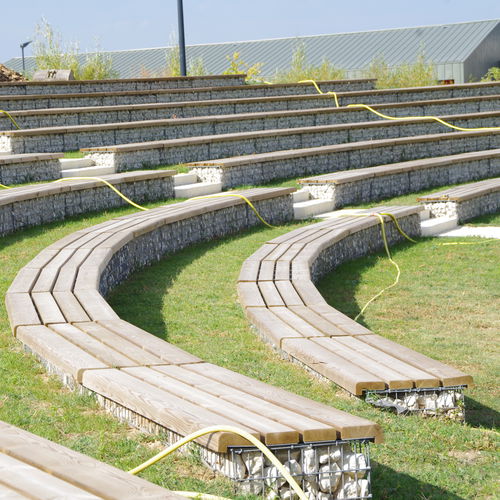 Gradin préfabriqué - GRA200 - ID GABION - L'AGENCE URBAINE - pour extérieur / en bois / en pierre