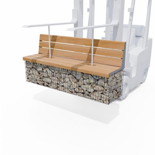 Banc public classique - UP - ID GABION - L'AGENCE URBAINE - en acier galvanisé / en acier / en HPL