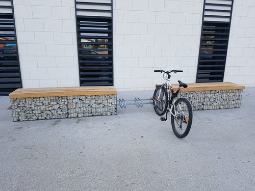 Range-vélo au sol - GF722 - ID GABION - L'AGENCE URBAINE - en matériau recyclable / avec gabion / pour espace public