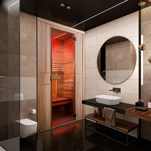 Sauna infrarouge - INFRAWAVE - Alpha Wellness Sensations - résidentiel / professionnel / en verre