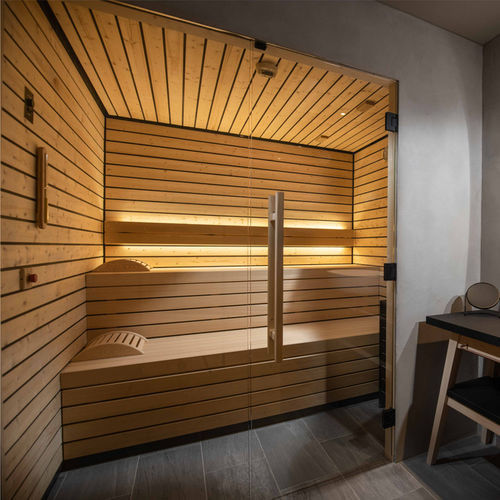 Sauna finlandais - SCHRUNS - Alpha Wellness Sensations - résidentiel / en bois / en verre trempé
