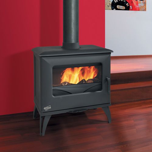 Poêle à bois - CUBE - GODIN export - 5 kW - 10 kW / contemporain / en fonte