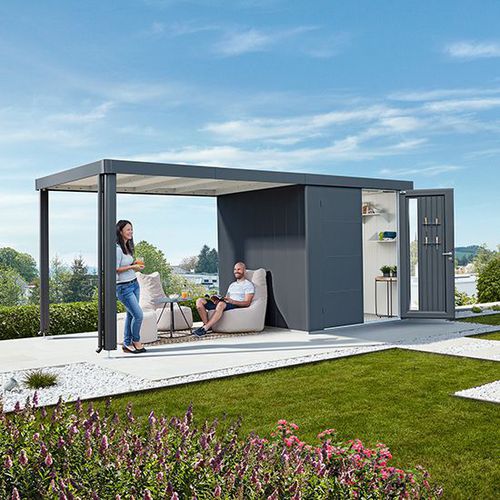Abri de jardin en bois - Neo - Biohort GmbH - en acier galvanisé / en verre acrylique / en polyamide
