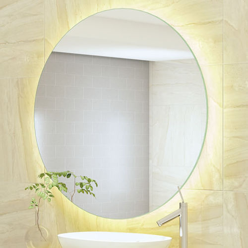 Miroir de salle de bain mural - E08A - Uraldi - contemporain / rond / blanc