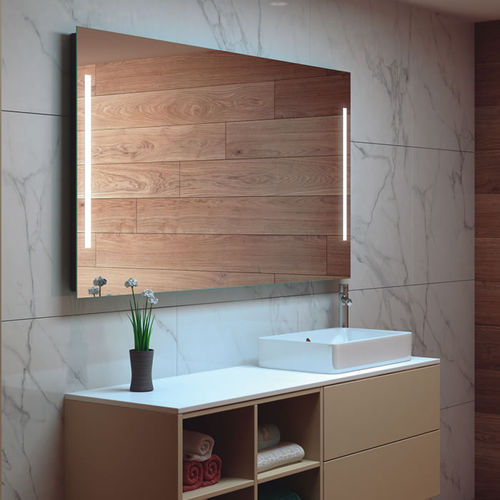 Miroir de salle de bain mural - E29 - Uraldi - contemporain / rectangulaire / argenté