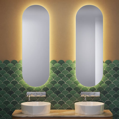 Miroir de salle de bain mural - E10 - Uraldi - contemporain / ovale / blanc