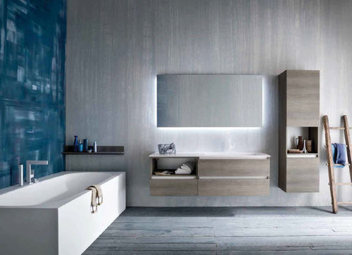 Meuble vasque suspendu - QB50 - IDEAL BAGNI - en chêne / contemporain / en kit