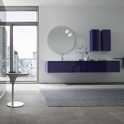 Meuble vasque suspendu - AS02 - IDEAL BAGNI - en verre / contemporain / laqué