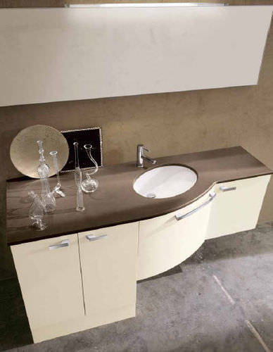 Meuble vasque suspendu - AQ08 - IDEAL BAGNI - en chêne / contemporain / laqué