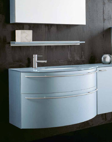Meuble vasque suspendu - AV03 - IDEAL BAGNI - en aluminium / en bois / contemporain