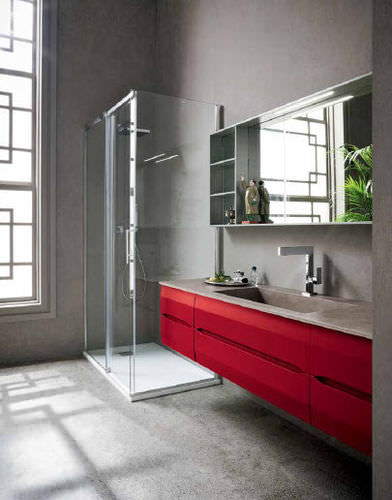 Salle de bain contemporaine - TA02 - IDEAL BAGNI - en verre / en bois / laquée