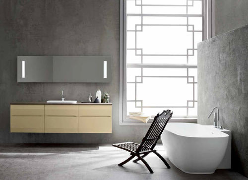 Salle de bain contemporaine - TA03 - IDEAL BAGNI - en marbre / en bois