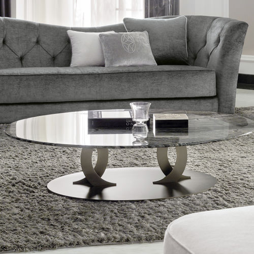 Table basse contemporaine - LUDMILLA - Opera contemporary - en métal / en marbre / ronde