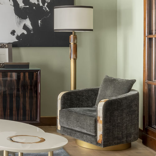 Lampe sur pied - BABEL - Arcahorn - en laiton / en cuir / contemporaine