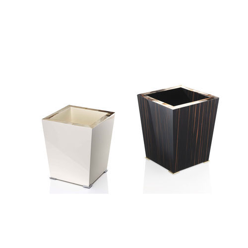 Corbeille à papier en laiton chromé - FEDRO - Arcahorn - en bois laqué