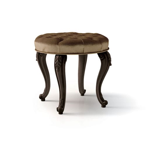 Tabouret de style - ART. 6288 - CARPANESE HOME - en cuir / avec piètement en bois / tapissé